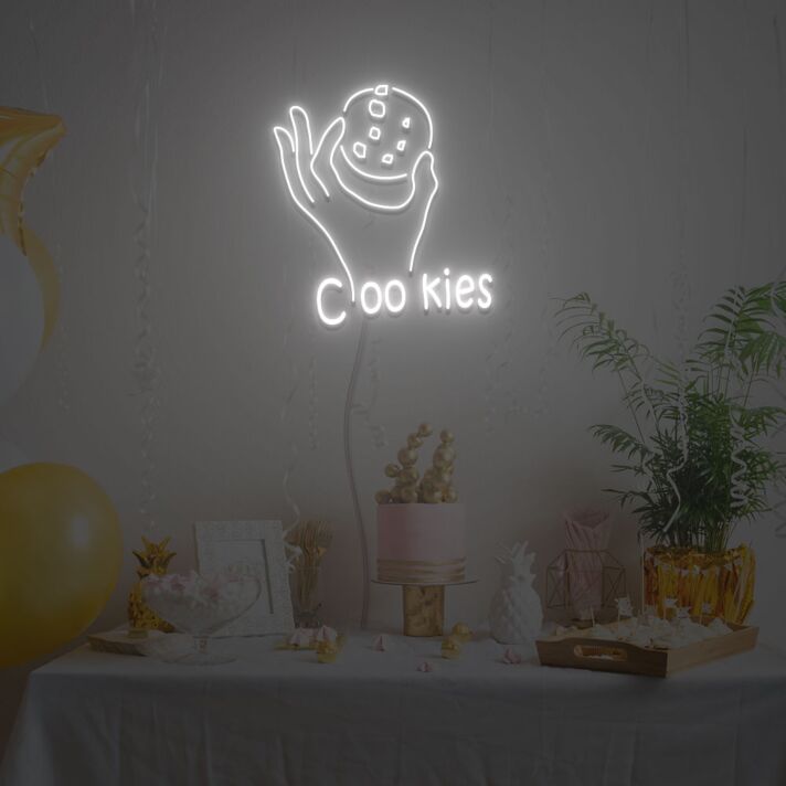 Keks in Hand LED Neonschild für Cafe und Küche