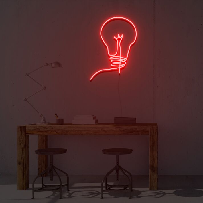 Glühbirne LED-Neonschild für Home Office und Arbeitszimmer