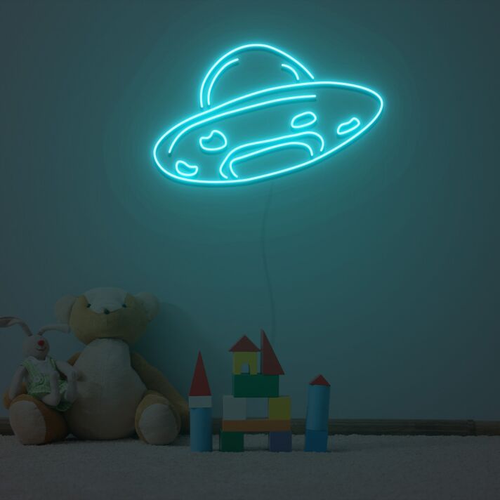 UFO Raumschiff LED-Neonschild für Kinderzimmer Wohnzimmer