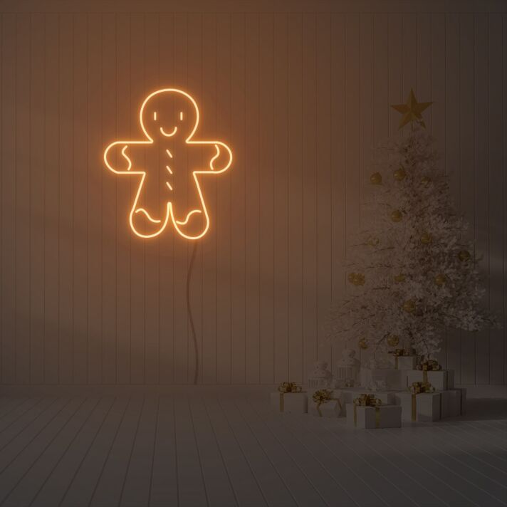 Lebkuchenmann LED-Neonschild für Weihnachten Wohnzimmer