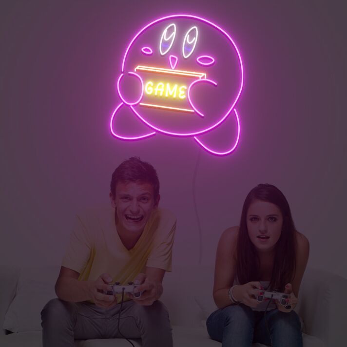 Videospielcharakter mit Spielkonsole LED Neonschild für Gamingzimmer und Wohnzimmer