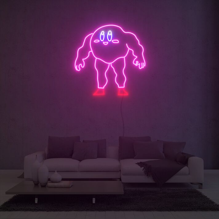 Figur mit muskulösen Armen und Beinen LED-Neonschild für Wohnzimmer Gamingzimmer