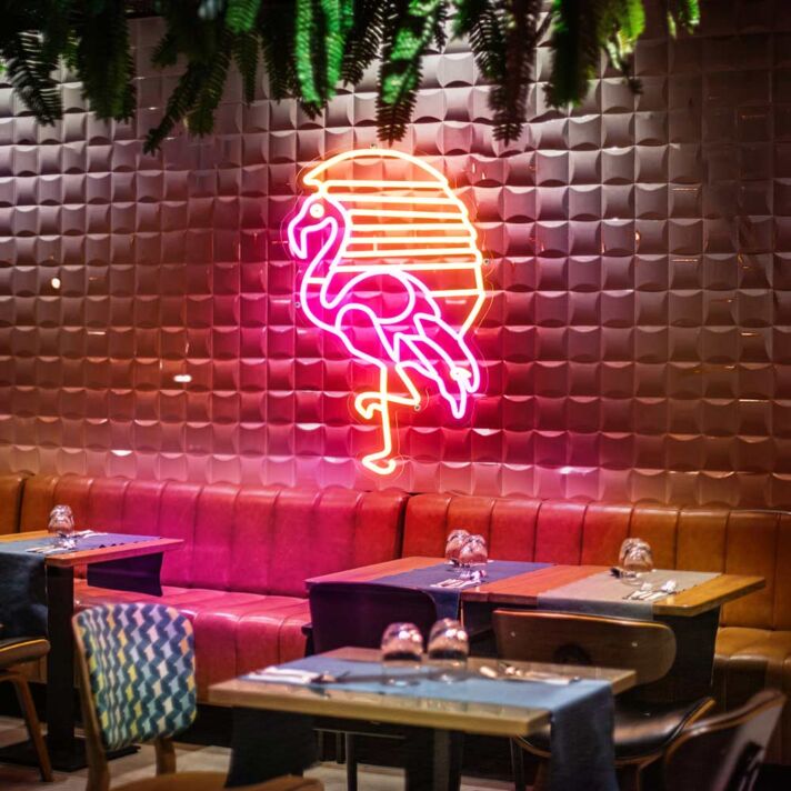 Flamingo LED-Neonschild für Restaurant und Bar