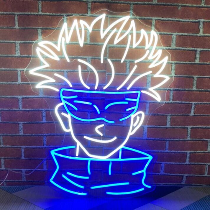 Anime Charakter mit Sonnenbrille LED-Neonschild für Gamingzimmer Jugendzimmer