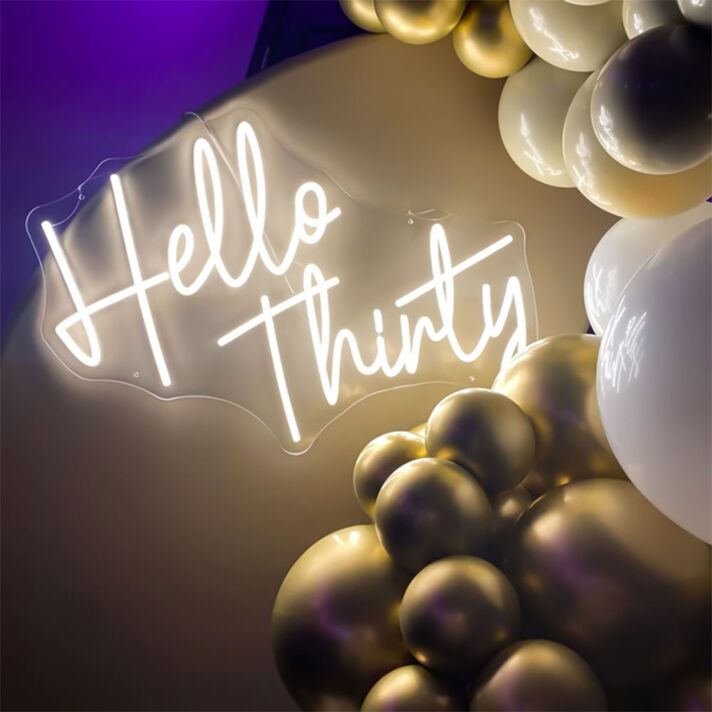 Hello Thirty LED-Neonschild Geburtstag Party
