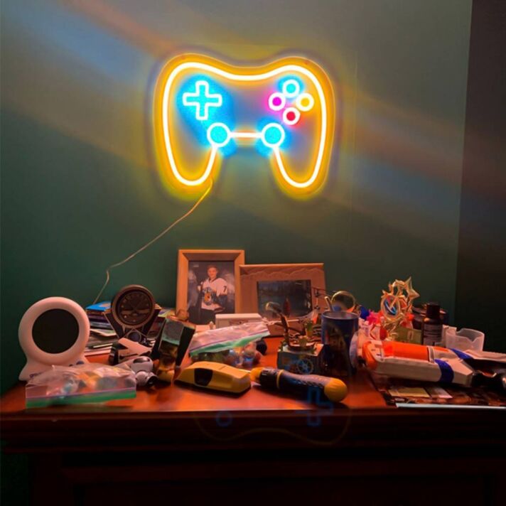 Gaming Controller LED Neonschild als moderne Wanddekoration für Gaming Zimmer Jugendzimmer und Setup