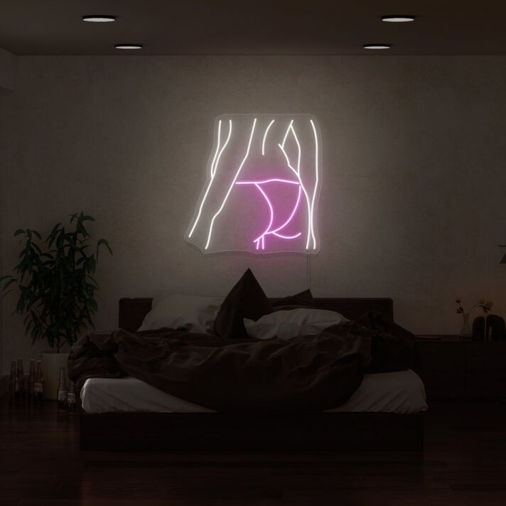 Abstraktes Frauenbeine LED Neonschild als moderne Wanddekoration für Schlafzimmer Wohnzimmer und stilvolle Interieurs