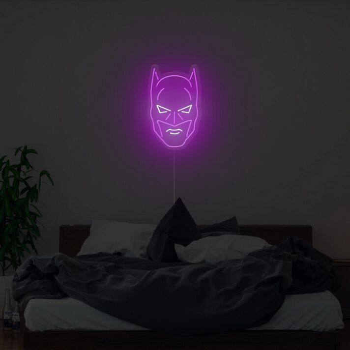 Batman Kopf LED Neonschild als moderne Wanddekoration für Fan Zimmer Gaming Zimmer und stilvolle Interieurs