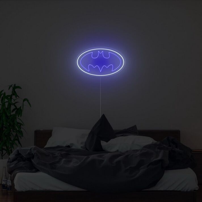 Batman Logo LED Neonschild als moderne Wanddekoration für Fan Zimmer Gaming Zimmer und Schlafzimmer