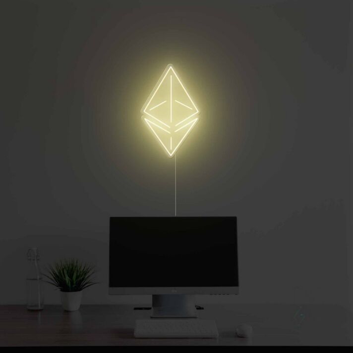 Geometrisches abstraktes LED Neonschild in moderner Diamantform für Wohnzimmer Schlafzimmer oder stilvolle Wanddekoration