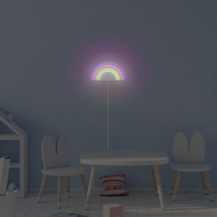 Regenbogen LED Neonschild Sanfte bunte Wandbeleuchtung für Kinderzimmer Spielzimmer und moderne Wohnräume
