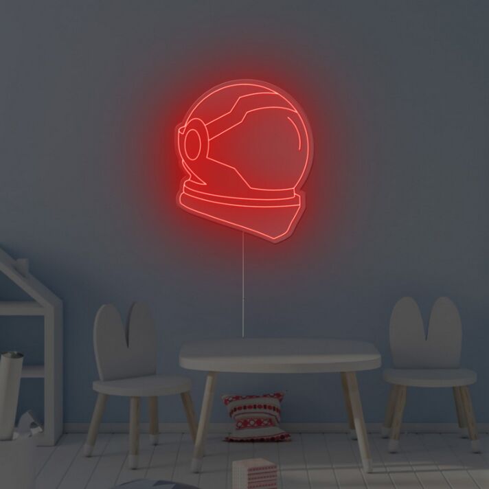 Astronaut Helm LED Neonschild Moderne Neon Wandbeleuchtung im Space Stil für Kinderzimmer Büro und Gaming Raum