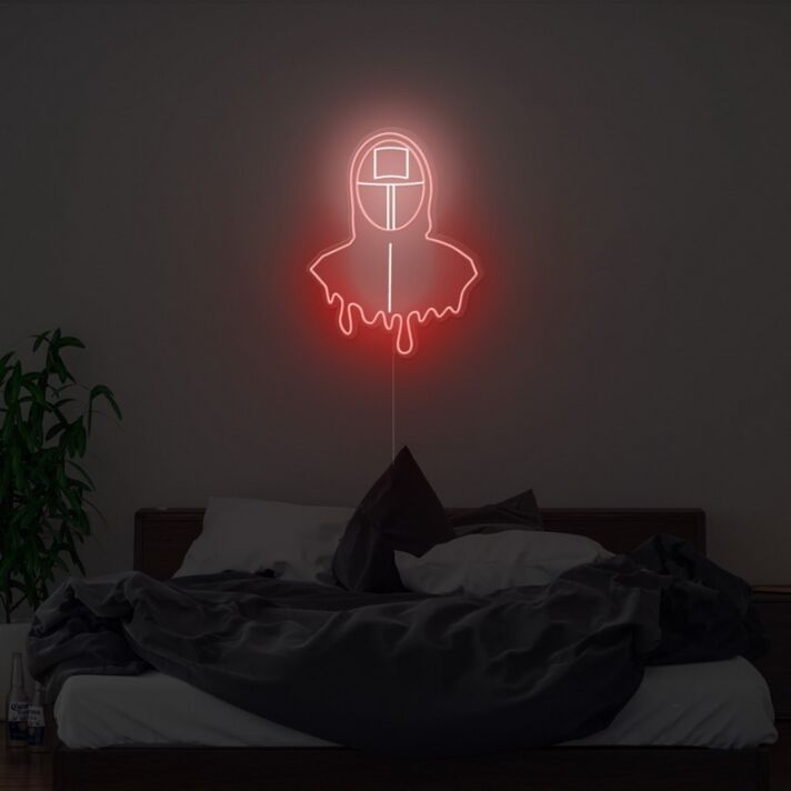Abstrakte Maskenform LED Neonschild Künstlerische Neon Wandbeleuchtung im modernen Street Art Stil