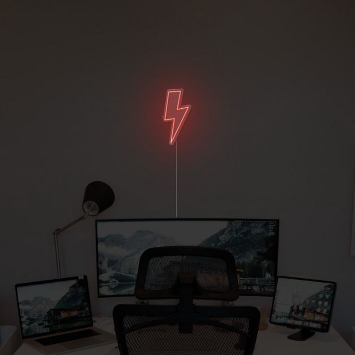 Abstraktes Blitz Symbol LED Neonschild für moderne Wanddekoration