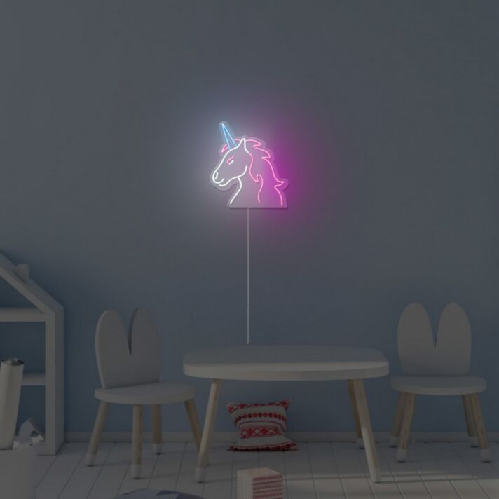 Einhorn LED Neonschild mit sanftem Leuchteffekt für Kinderzimmer und kreative Wanddekoration