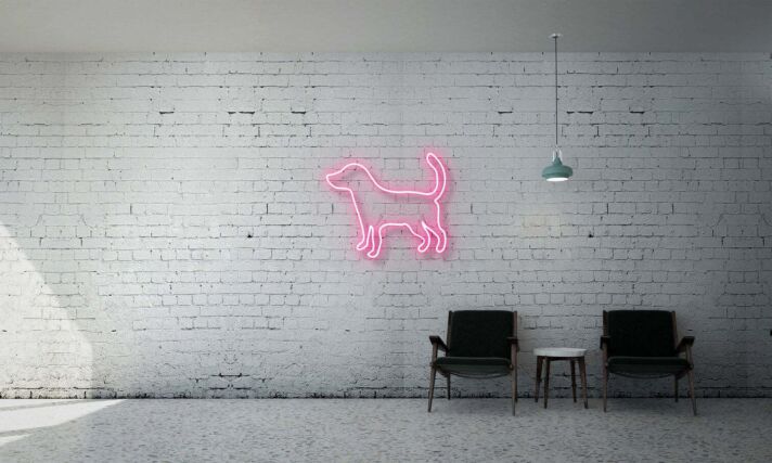 Hund Silhouette LED-Neonschild Wohnzimmer Haustierladen