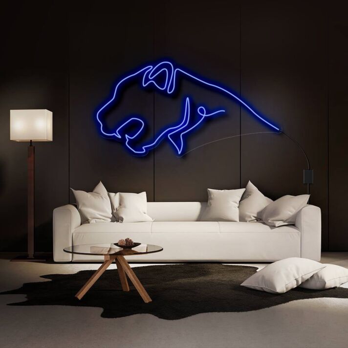 Modernes LED Neonschild mit Bären Silhouette für Wohnzimmer Loft Home Office und stilvolle Wanddekoration
