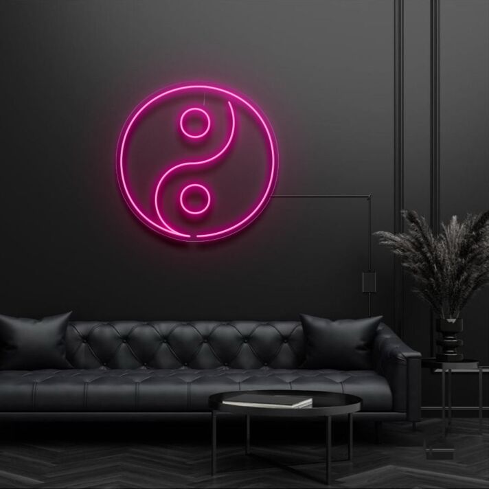 Yin Yang LED Neonschild als moderne Wanddekoration für Wohnzimmer und Home Decor
