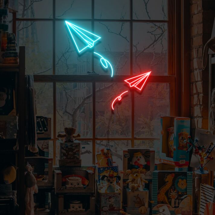 Paper Air Plane Neon Sign Lights Night Lamp Led Neon Sign Light For Home Party
