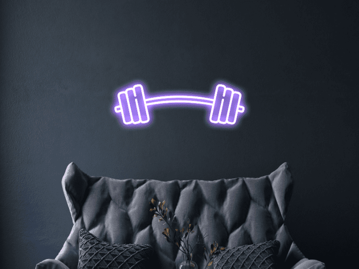 Hantel LED Neonschild für Home Gym Fitnessraum und moderne Wanddekoration