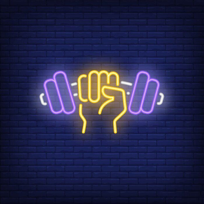 Faust mit Hantel LED Neonschild für Home Gym Fitnessraum und moderne Wanddekoration