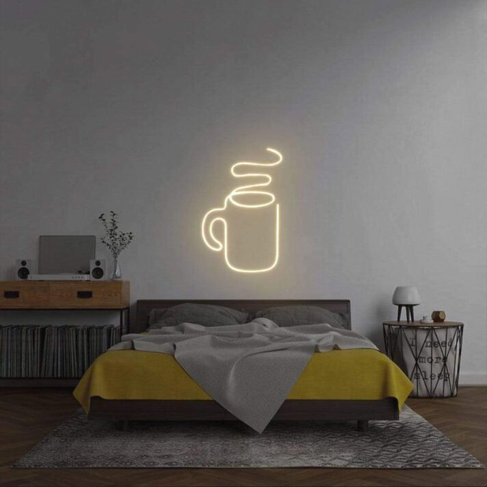 Kaffeetasse mit Dampf LED-Neonschild Wohnzimmer Schlafzimmer