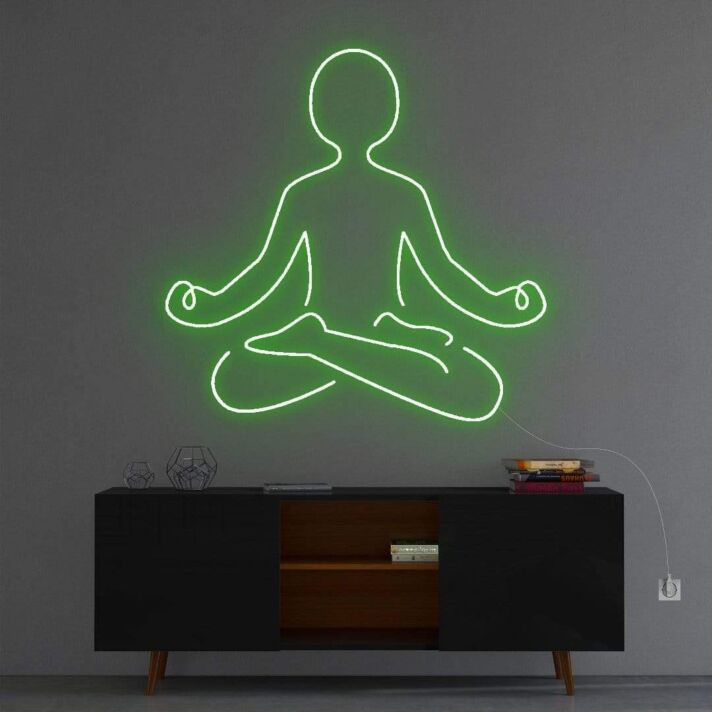 Meditierende Figur im Lotussitz LED-Neonschild Wohnzimmer Yoga Studio