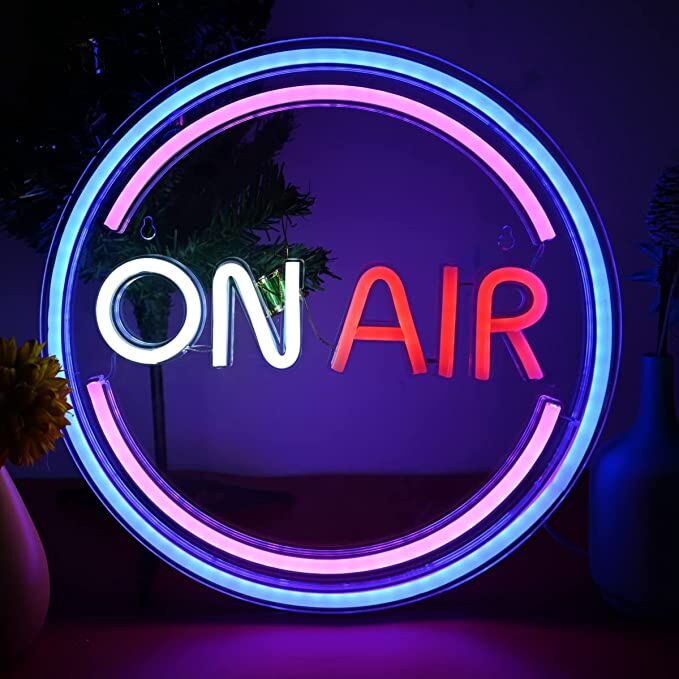 ON AIR LED-Neonschild für Studio und Podcast