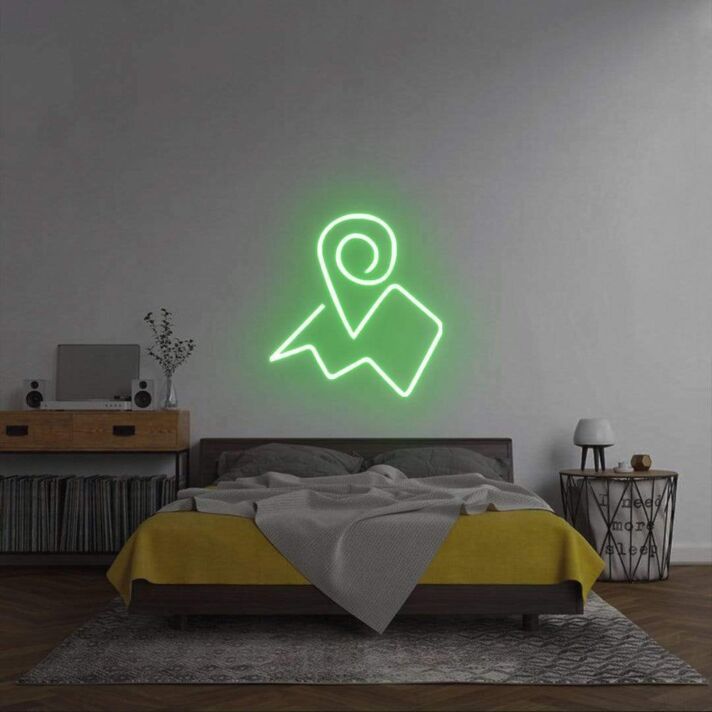 Standortmarkierung mit Bergsymbol LED-Neonschild Schlafzimmer Wohnzimmer