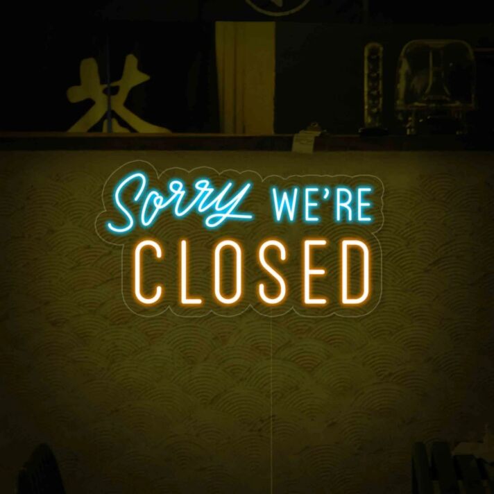 Sorry WE'RE CLOSED LED-Neonschild für Shop und Cafe
