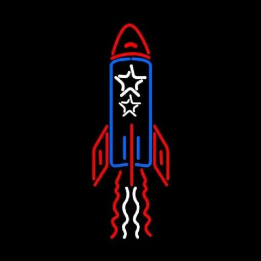 Raketen LED Neonschild im Space Design als leuchtende Wanddekoration für Kinderzimmer Gaming Zimmer und Jugendzimmer
