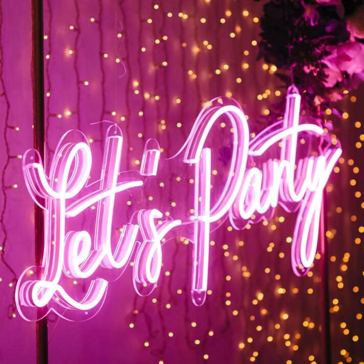Let's Party LED-Neonschild für Party und Event