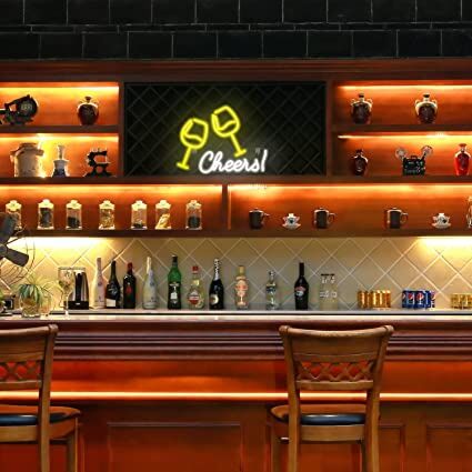 Weingläser LED Neonschild für Bar und Club