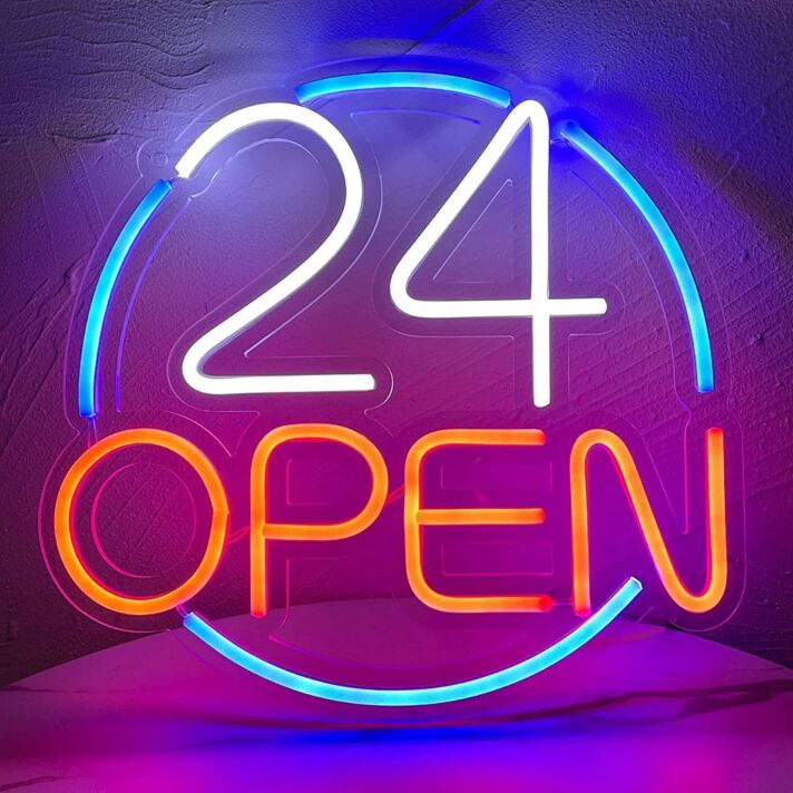 24 OPEN LED-Neonschild für Shop oder Bar