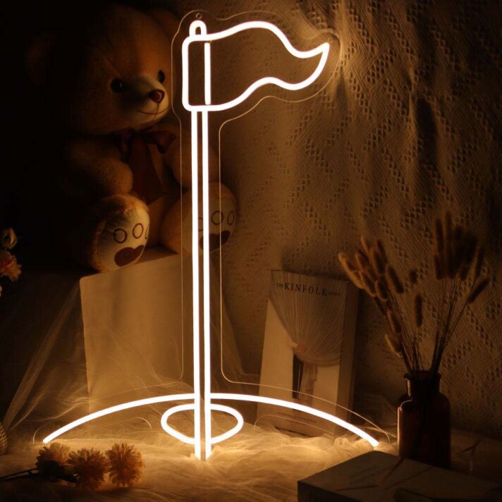Flaggen LED Neonschild im minimalistischen Design als ruhige Wandbeleuchtung für moderne Wohnräume