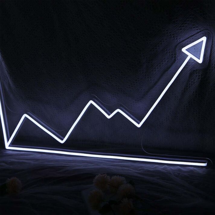 Trend LED Neonschild im minimalistischen Linien Design als ruhige Wandbeleuchtung für moderne Wohn oder Arbeitsräume
