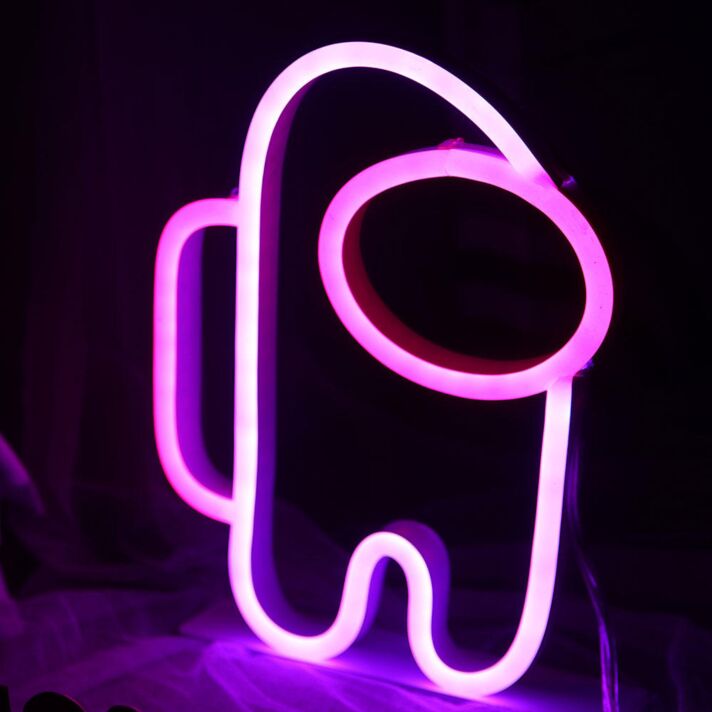 Abstraktes LED Neonschild in Figurenform als moderne Neon Wandbeleuchtung für Gaming Zimmer Jugendzimmer und kreative Räume