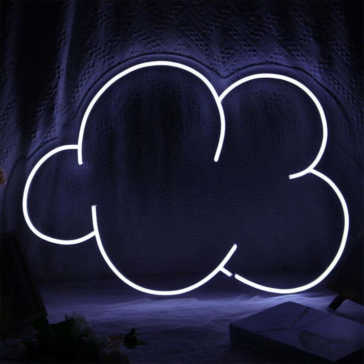 Abstraktes LED Neonschild in Wolkenform als moderne Neon Wandbeleuchtung für Schlafzimmer Kinderzimmer und gemütliche Wohnräume