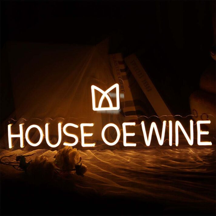 HOUSE OE WINE LED-Neonschild für Bar Wohnzimmer