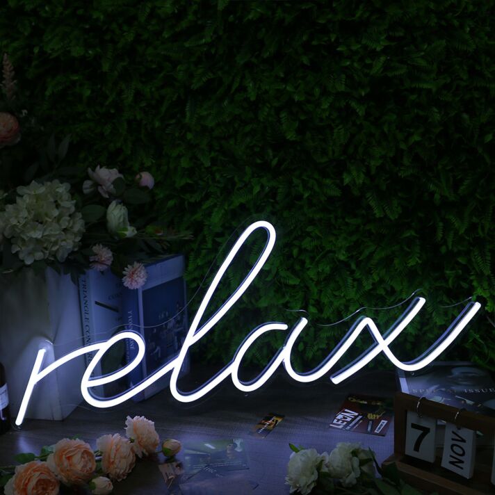relax LED Neonschild für Wohnzimmer und Schlafzimmer