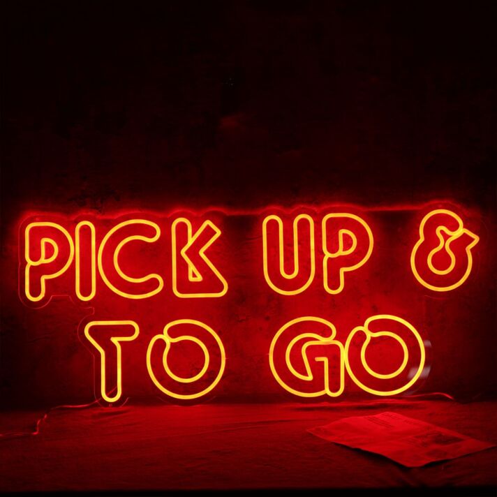PICK UP & TO GO LED-Neonschild für Restaurant Cafe