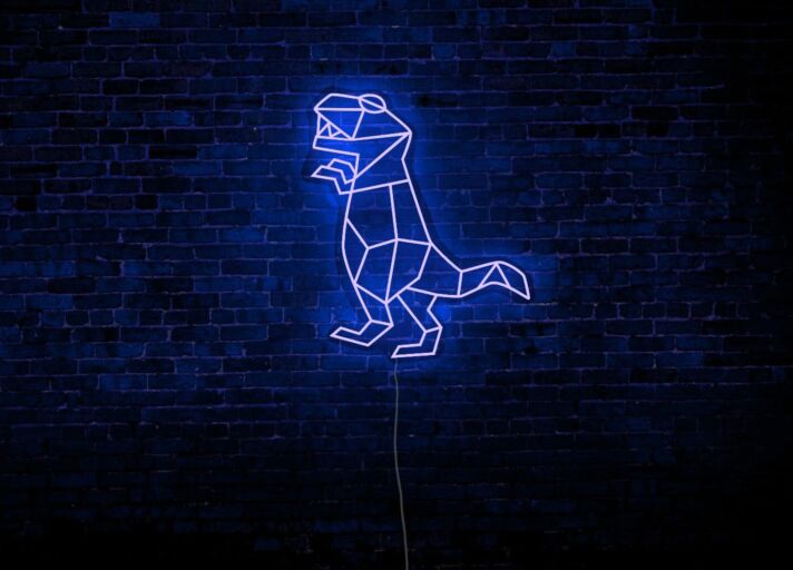 T-Rex Dinosaur LED-Neonschild für Kinderzimmer und Gaming Raum