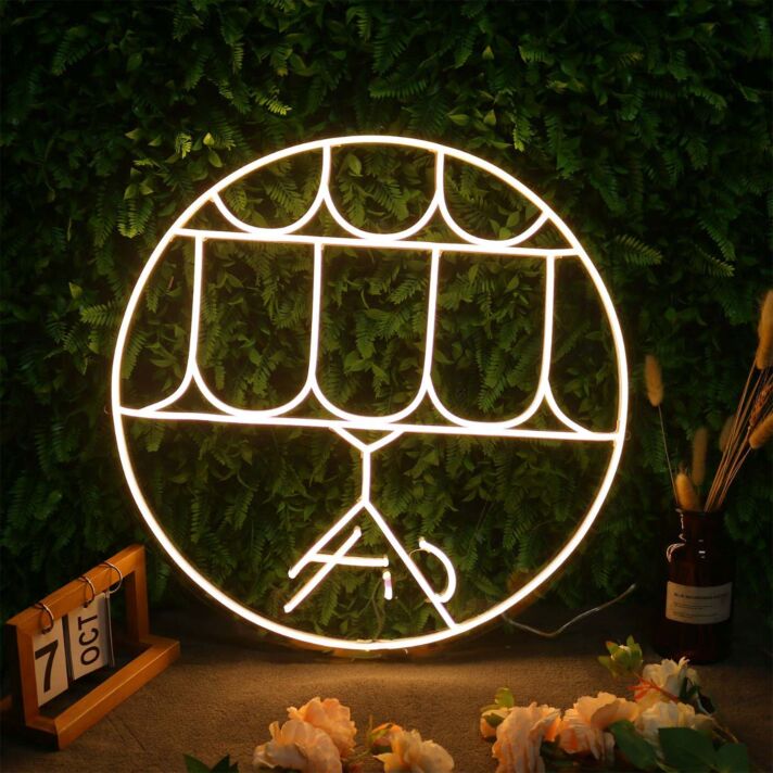 Modernes LED Neonschild abstrakte Lippen Illustration stilvolle Neon Wanddekoration im zeitgenössischen Design