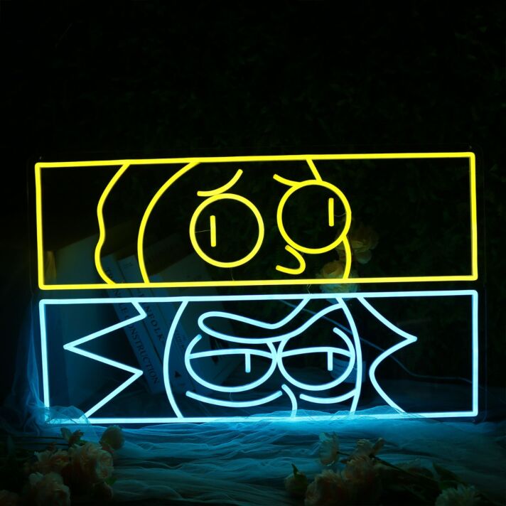 Modernes LED Neonschild abstraktes Gesicht Design künstlerisches Neon Wandlicht für Wohnzimmer Studio oder kreative Räume