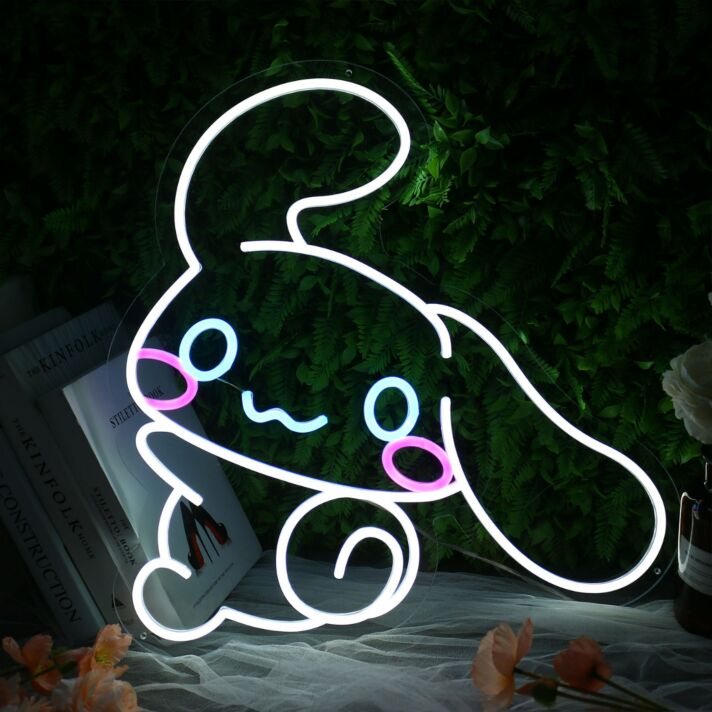 Niedliches LED Neonschild Hund Motiv modernes Neon Wandlicht im Cartoon Stil für Kinderzimmer Wohnzimmer oder kreative Wohnräume