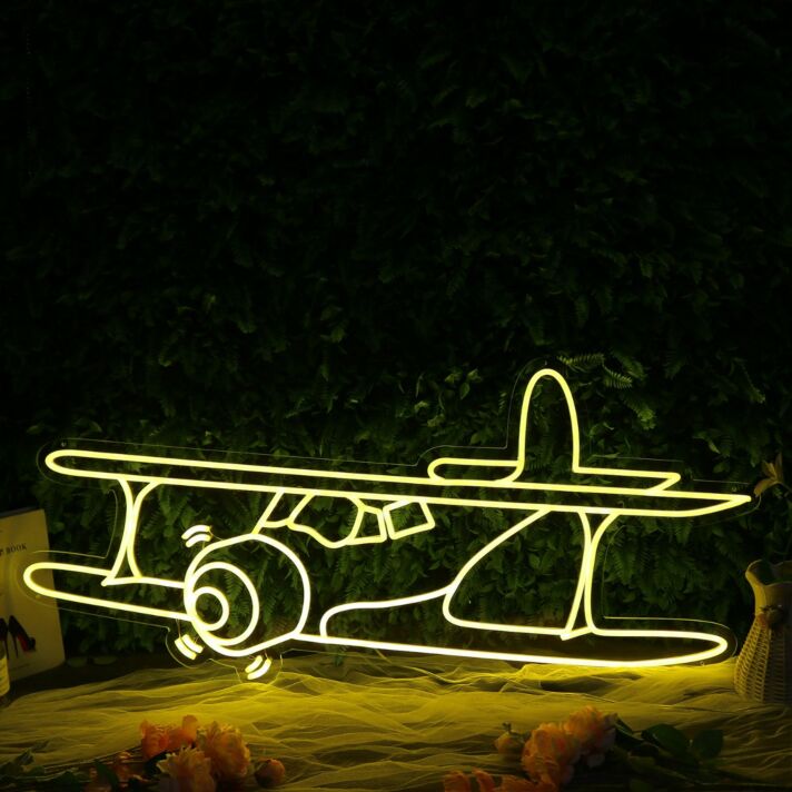 Flugzeug LED Neonschild Moderne Neon Wanddekoration für Kinderzimmer Schlafzimmer Wohnzimmer Büro und kreative Räume