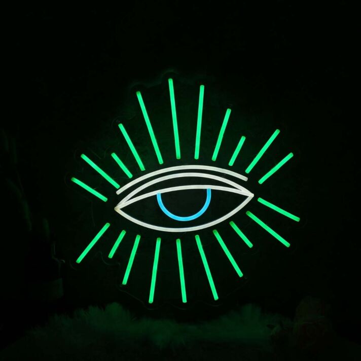 Abstraktes Auge LED Neonschild als moderne Wanddekoration für Wohnzimmer Schlafzimmer und kreative Räume