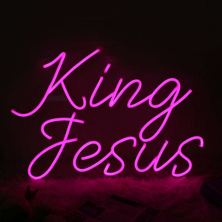King Jesus LED-Neonschild für Kirche oder Wohnzimmer