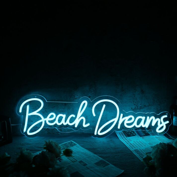 Beach Dreams LED-Neonschild für Wohnzimmer oder Schlafzimmer