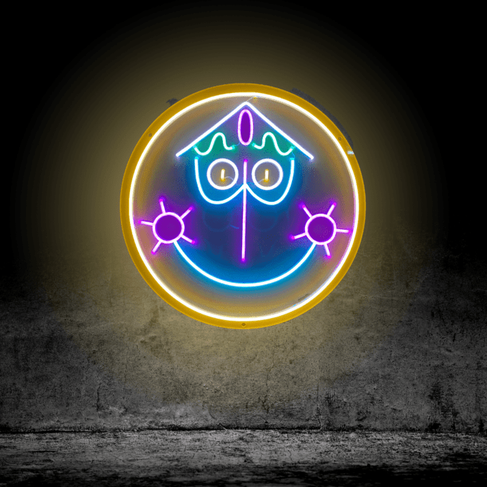 Smiley Gesicht mit Brille LED-Neonschild Bar Wohnzimmer